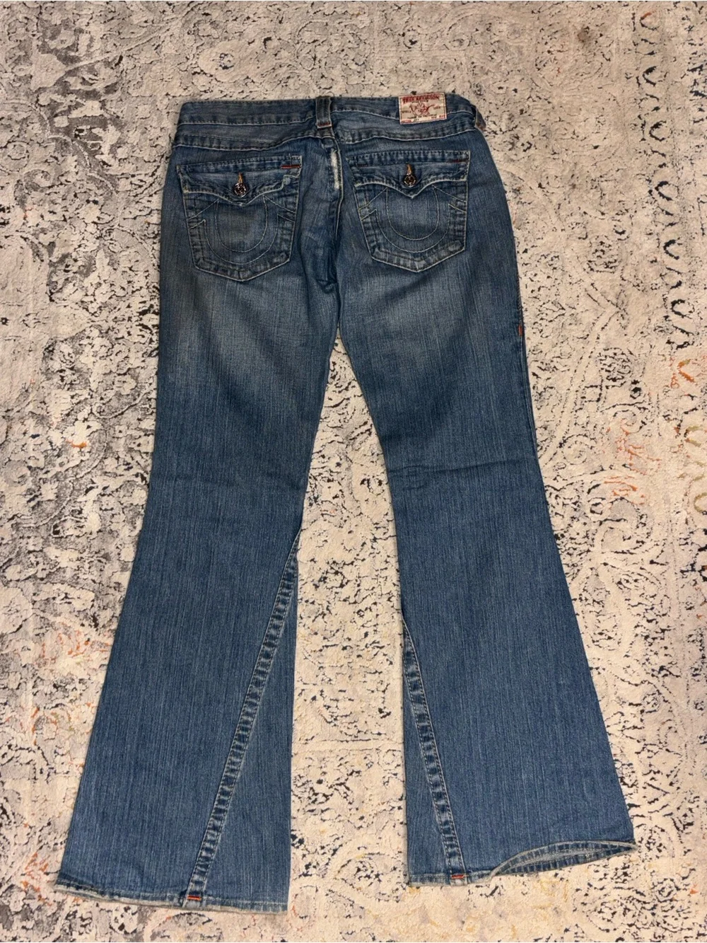 True Religion Joey Blue Denim Jeans Row Seat W 30 L 32 Actual 32”x32”